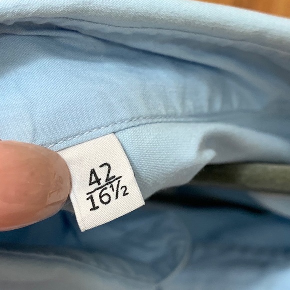 Valentino Blue Cotton Button Up Dress Solid Shirt - Picture 7 of 10